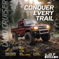 Thumbnail for Hobby Grade Remote Control High Speed Toyota Land Cruiser Pickup 1:12 Scale 4x4