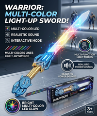 Thumbnail for LED Glowing Light-Up Warrior Blade Toy Sword With Sound Effects