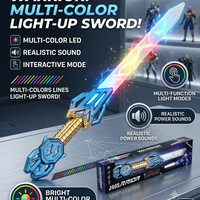 LED Glowing Light-Up Warrior Blade Toy Sword With Sound Effects