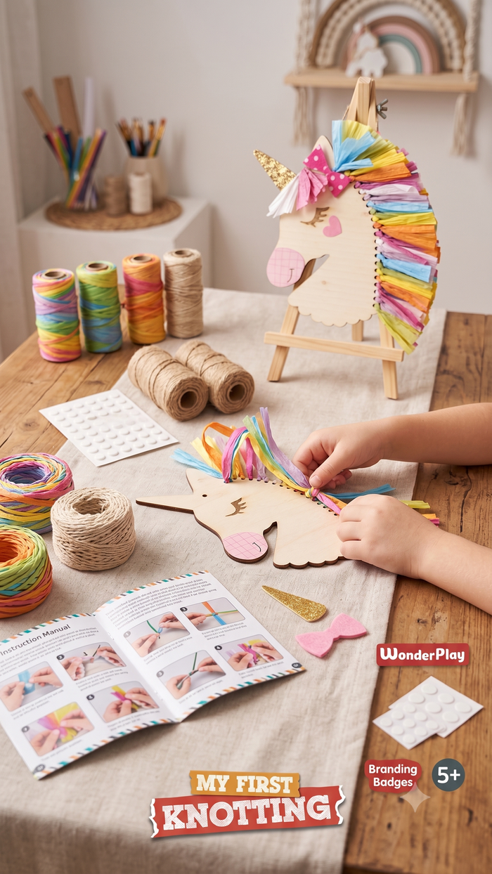 WonderPlay My First Knotting – Unicorn Wall Hanging DIY Kit