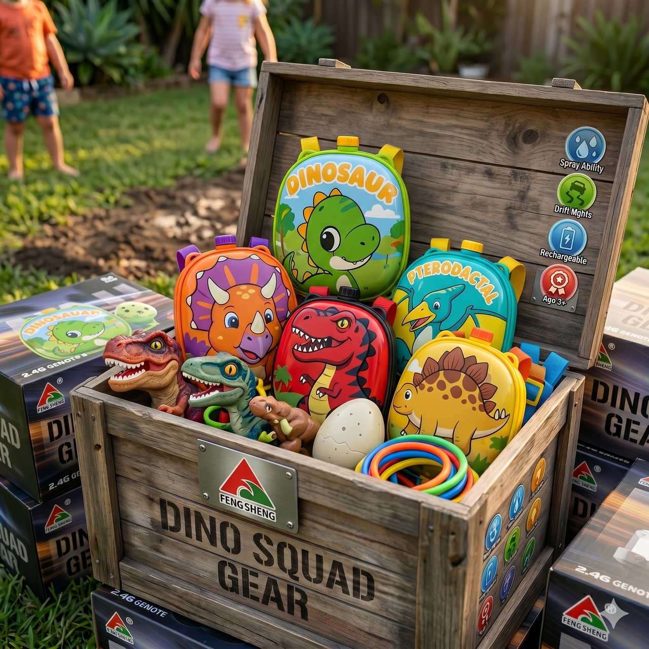 High-Pressure Dinosaur Water Gun Backpack