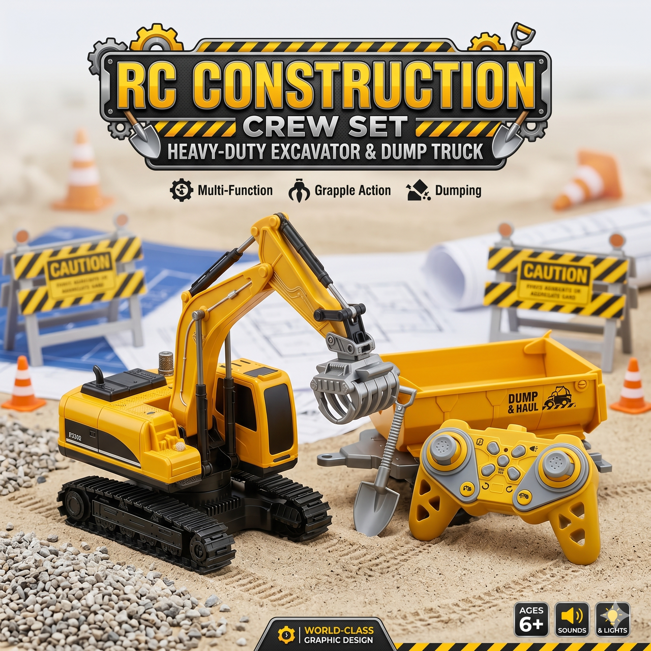 Remote Control Excavator Construction Set