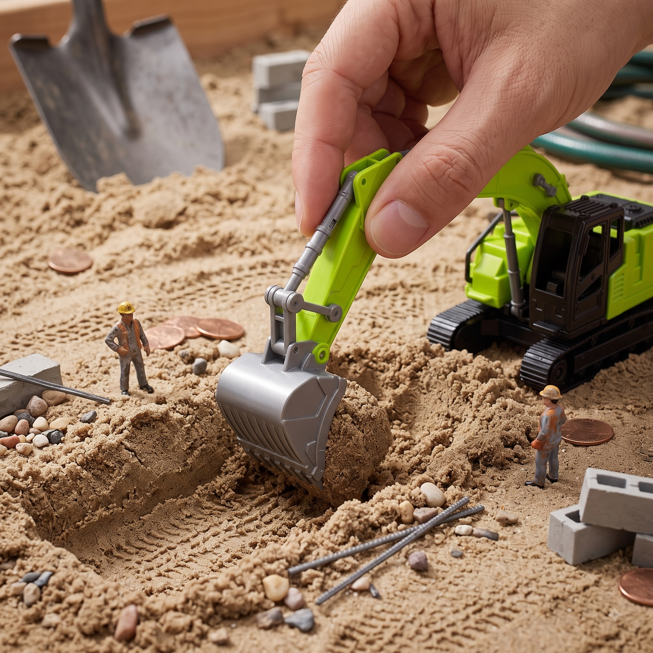 Die-Cast Construction Excavator Truck Model Toy