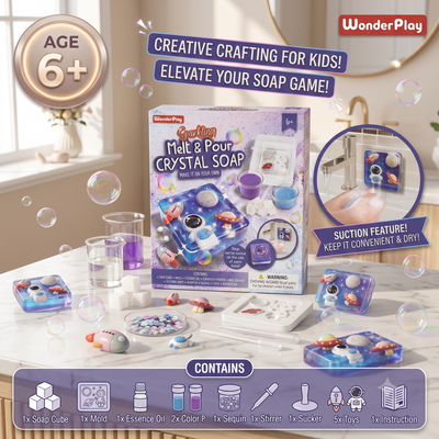 WonderPlay Sparkling Melt & Pour Crystal Soap – Make It On Your Own Kit