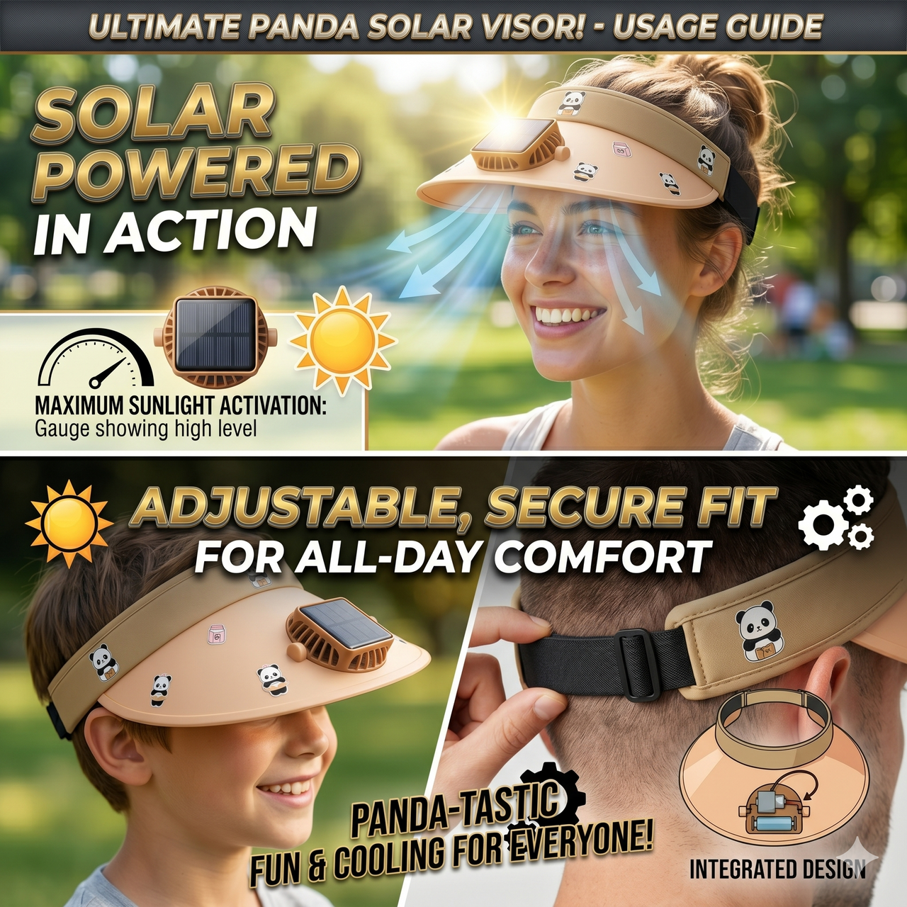 Adjustable Solar Fan Hat Cap
