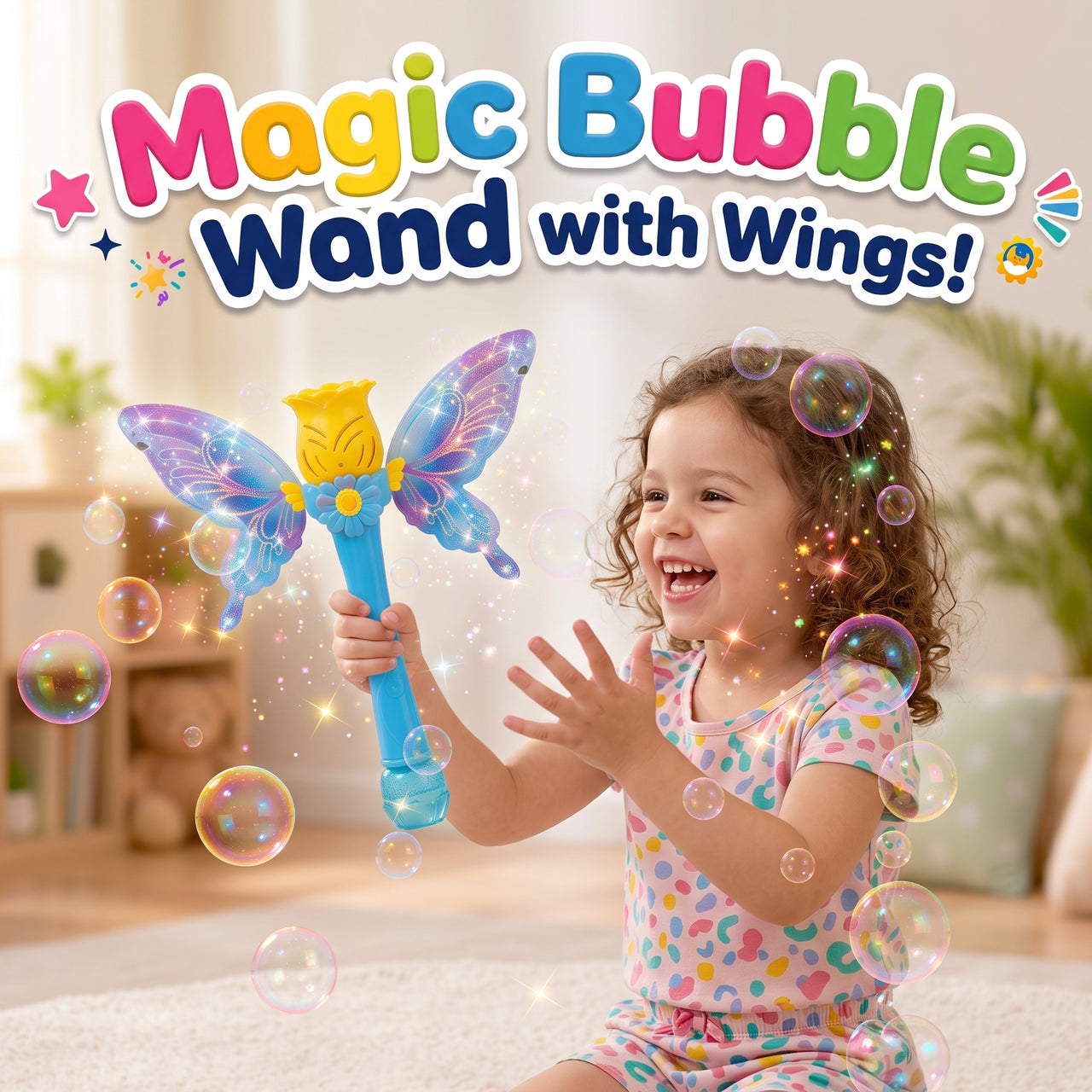 Butterfly Bubble Wand with Purple Wings
