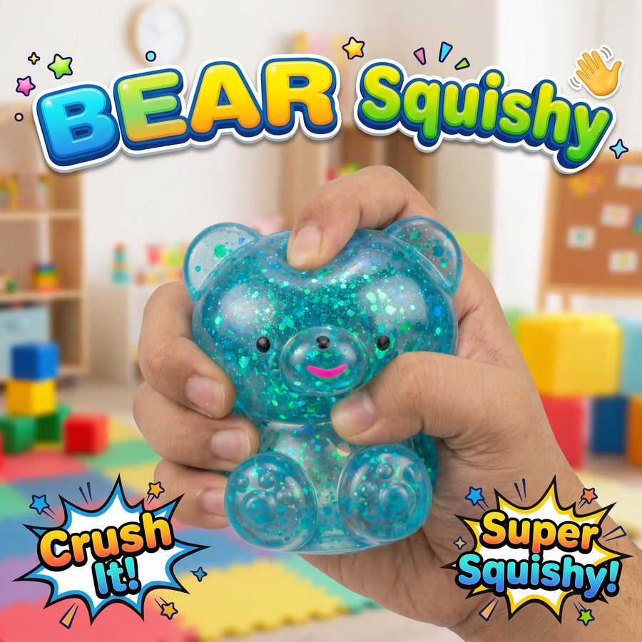 Glitter Teddy Bear Squishy Toy