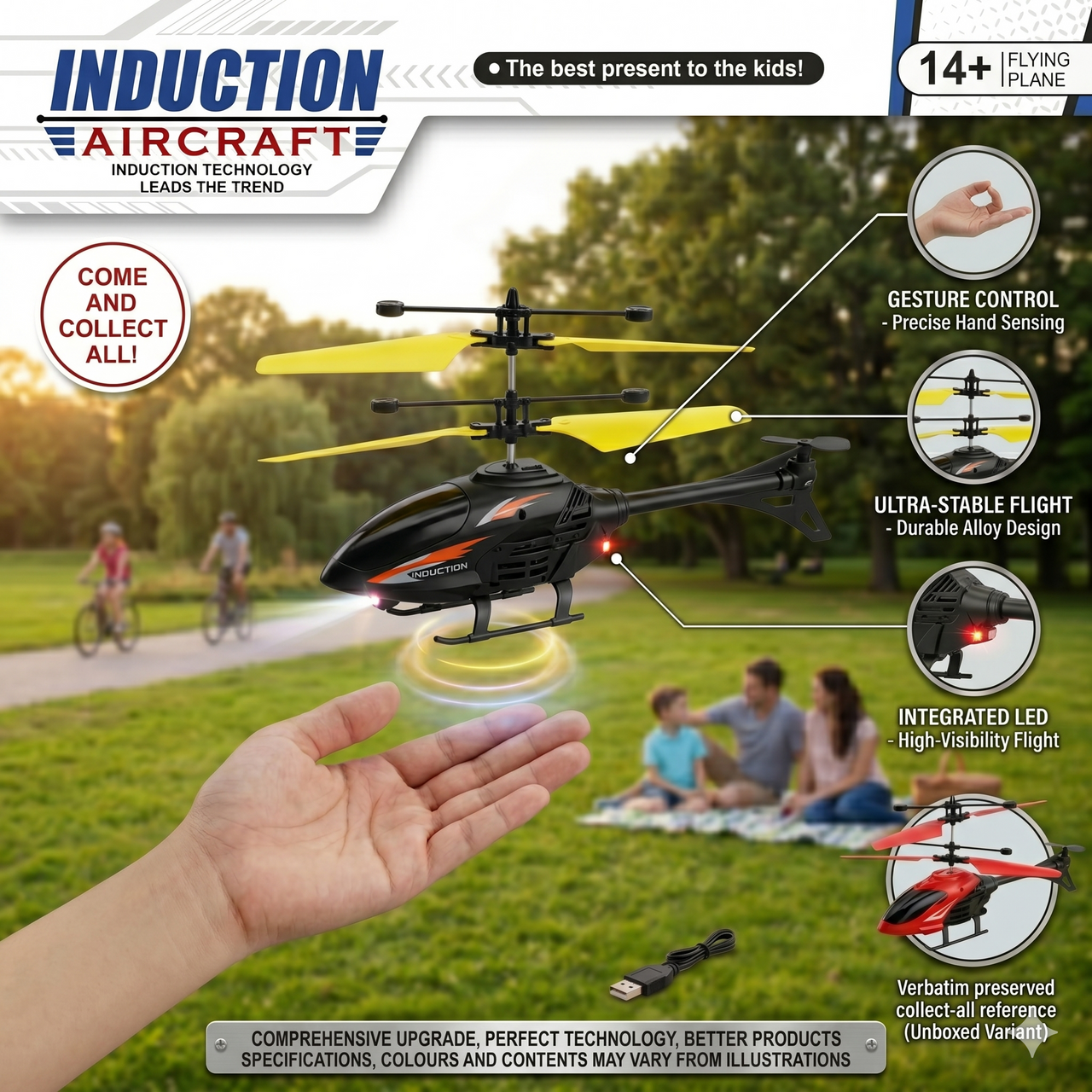 Infrared Induction RC Helicopter – Smart Sensor Hand-Controlled Flying Aircraft Toy