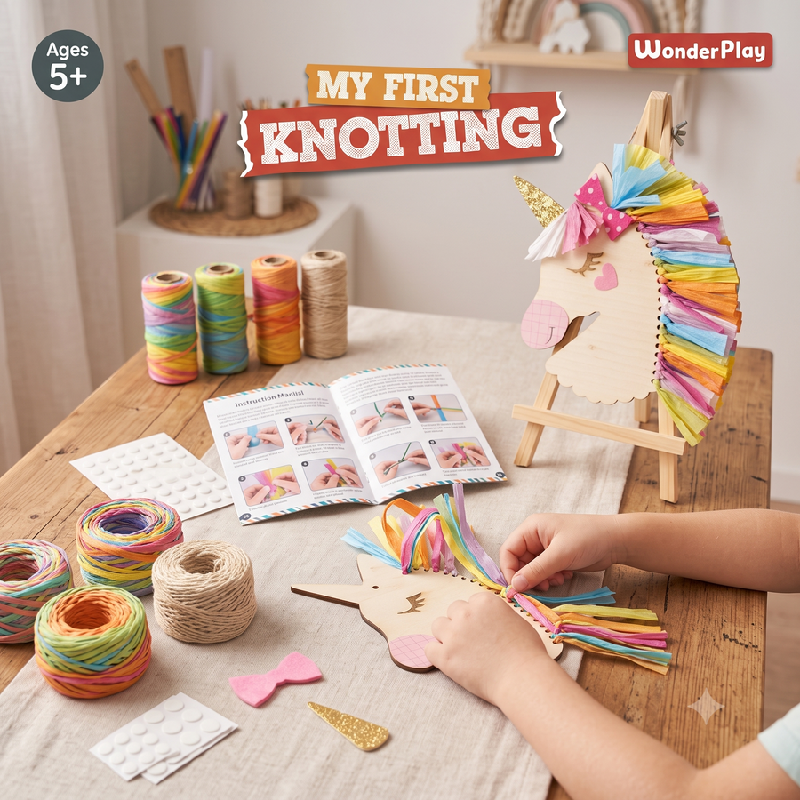 WonderPlay My First Knotting – Unicorn Wall Hanging DIY Kit