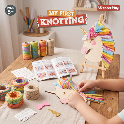 WonderPlay My First Knotting – Unicorn Wall Hanging DIY Kit