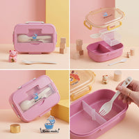 Thumbnail for Cute Animal Cartoon Tiger Kids Lunch Box with Spoon