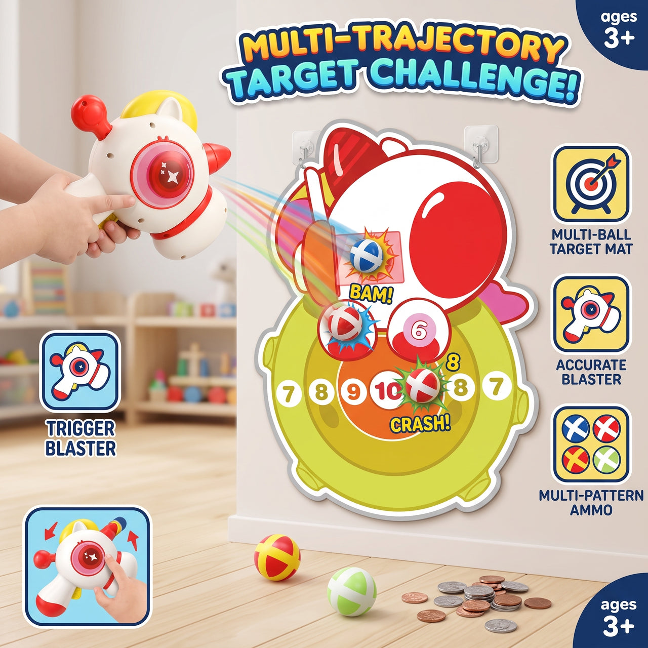 Cat Magic Ball Shooter with Target Board Set
