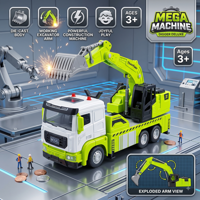 Die-Cast Construction Excavator Truck Model Toy