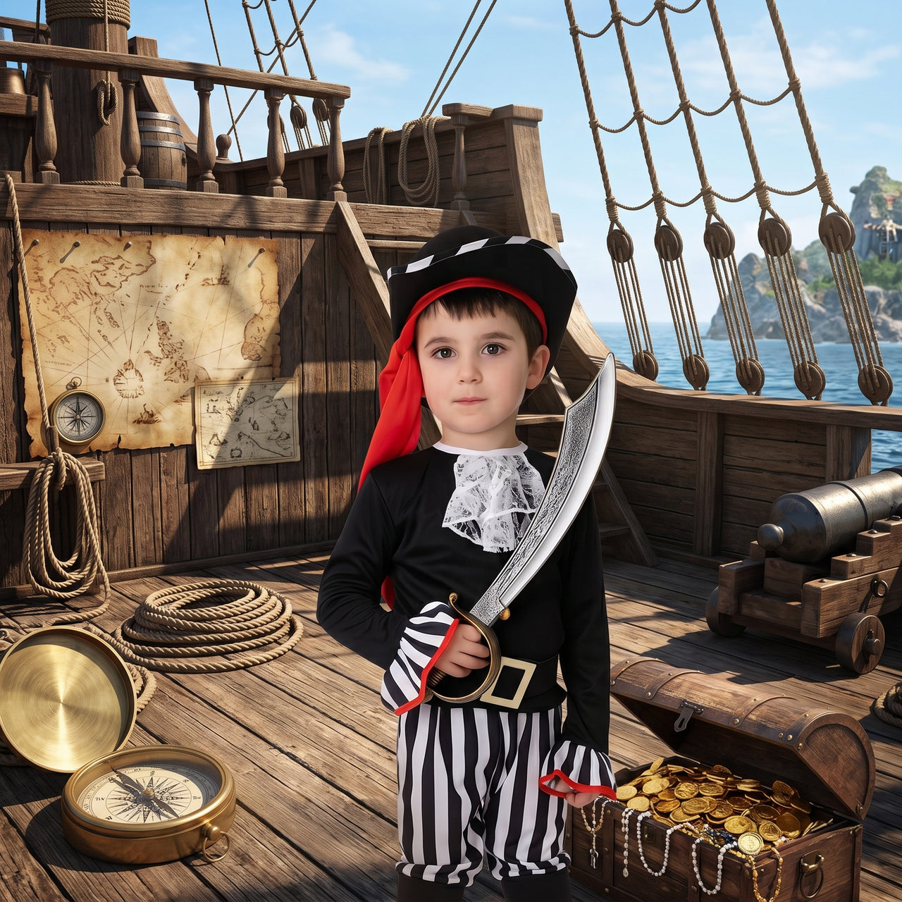 Kids Pirate Prince Swashbuckler Costume