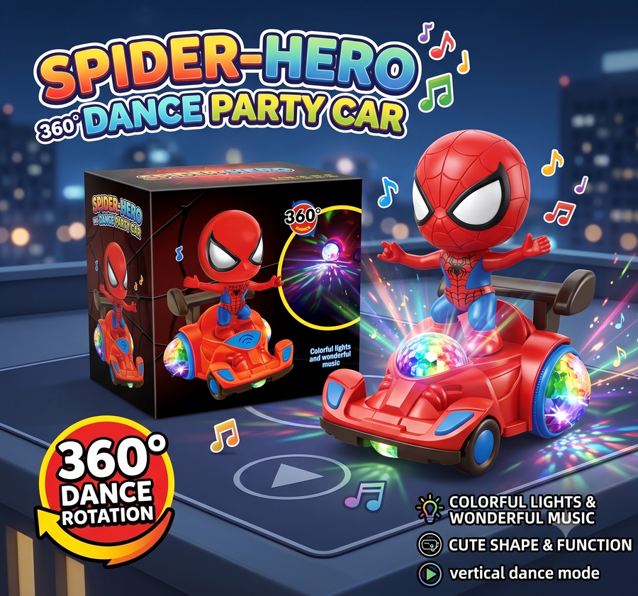 Spider-Man 360° Rotate Dancing Car with Lights & Music