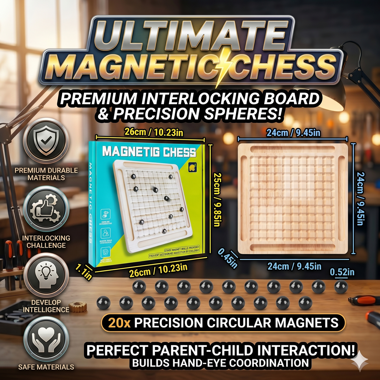 Magnetic Wooden Chess Game