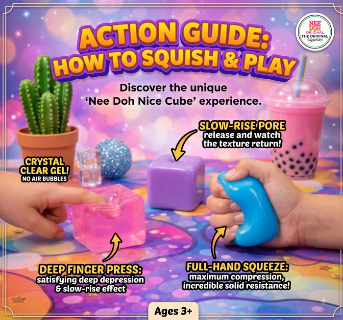 Super Solid Squish Stress Nee Doh Nice Cube (1 Pcs)