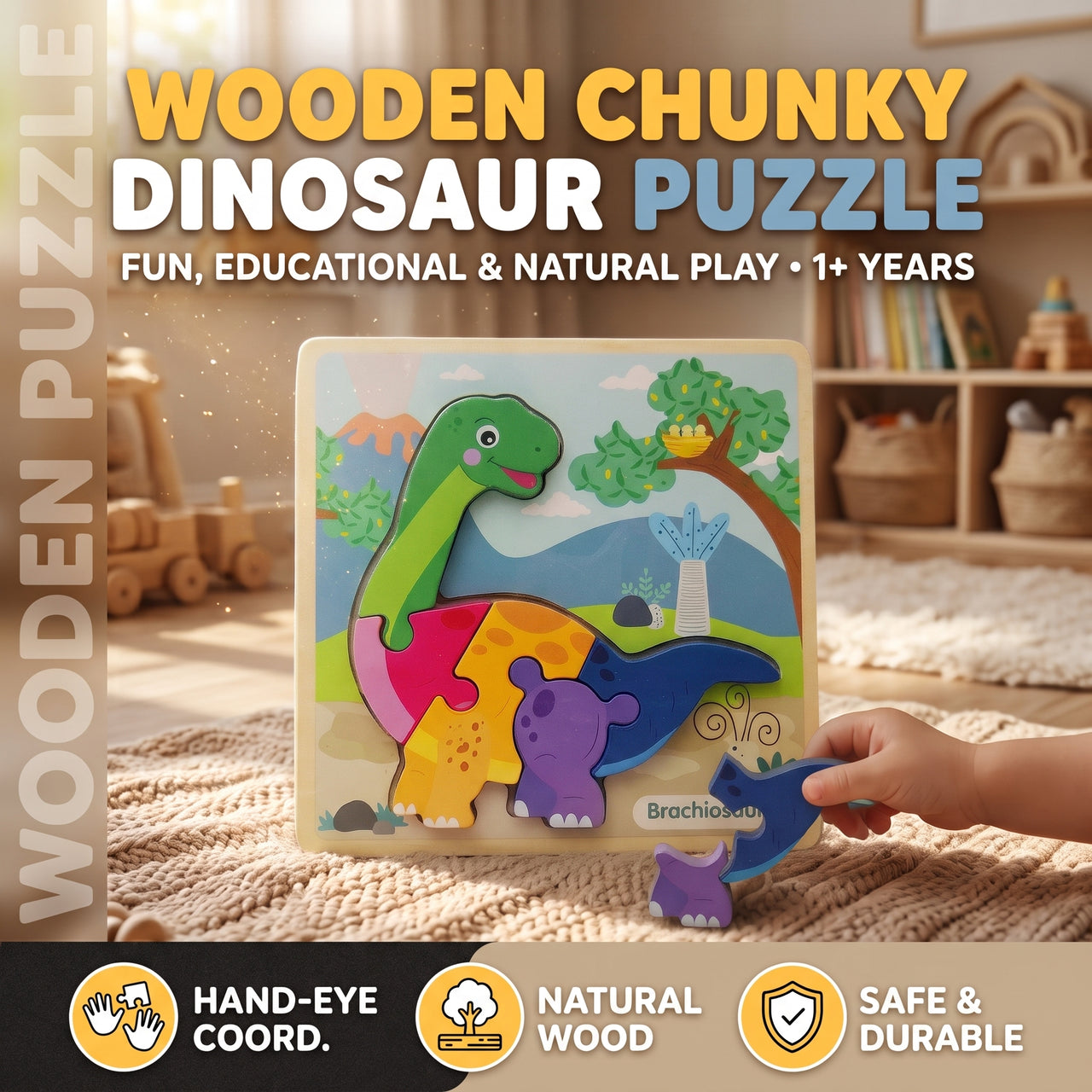 Brachiosaurus Dinosaur Chunky Board Puzzle