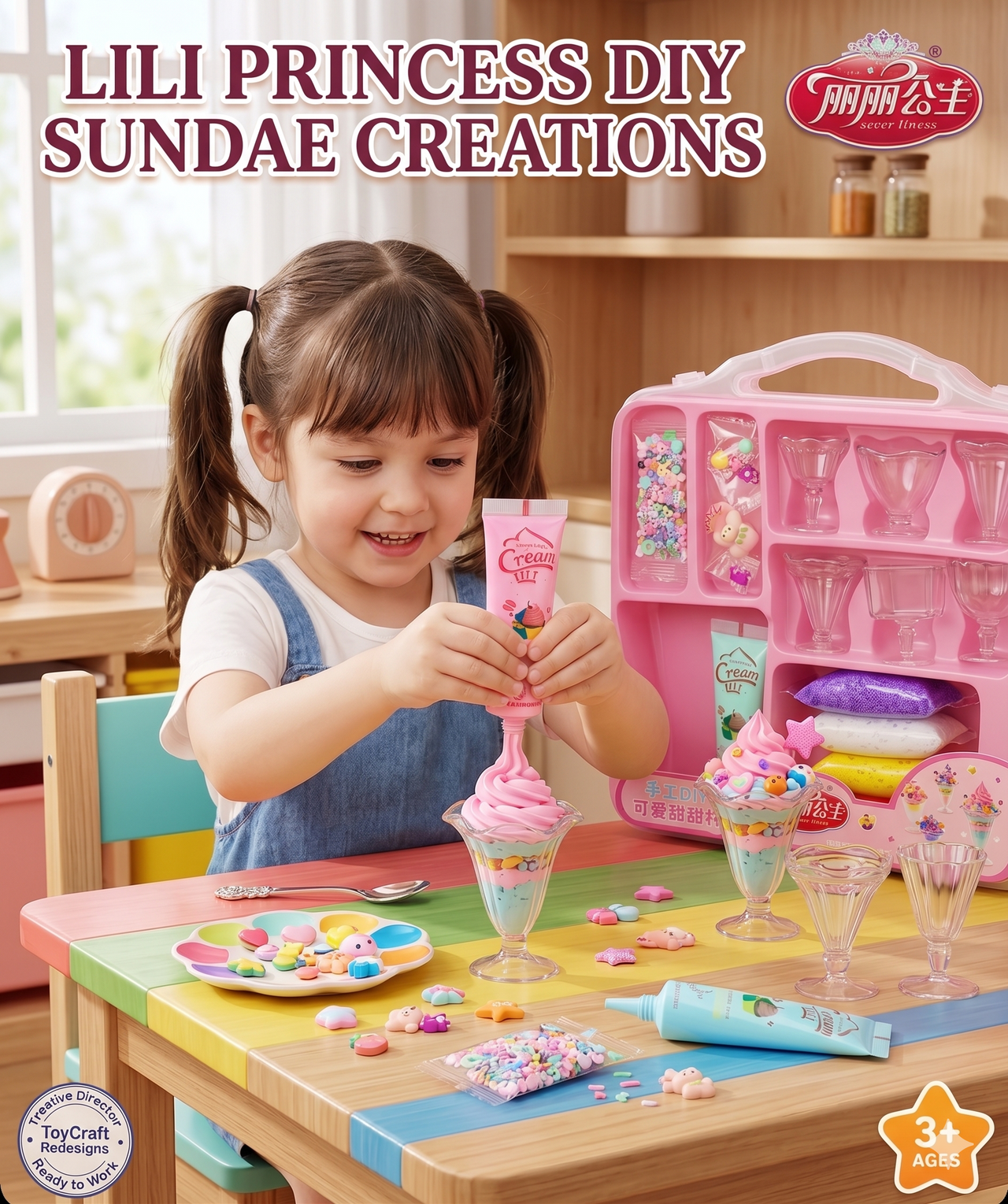 Lili Princess DIY Sundae Creations – Kids Pretend Play Ice Cream & Dessert Craft Kit