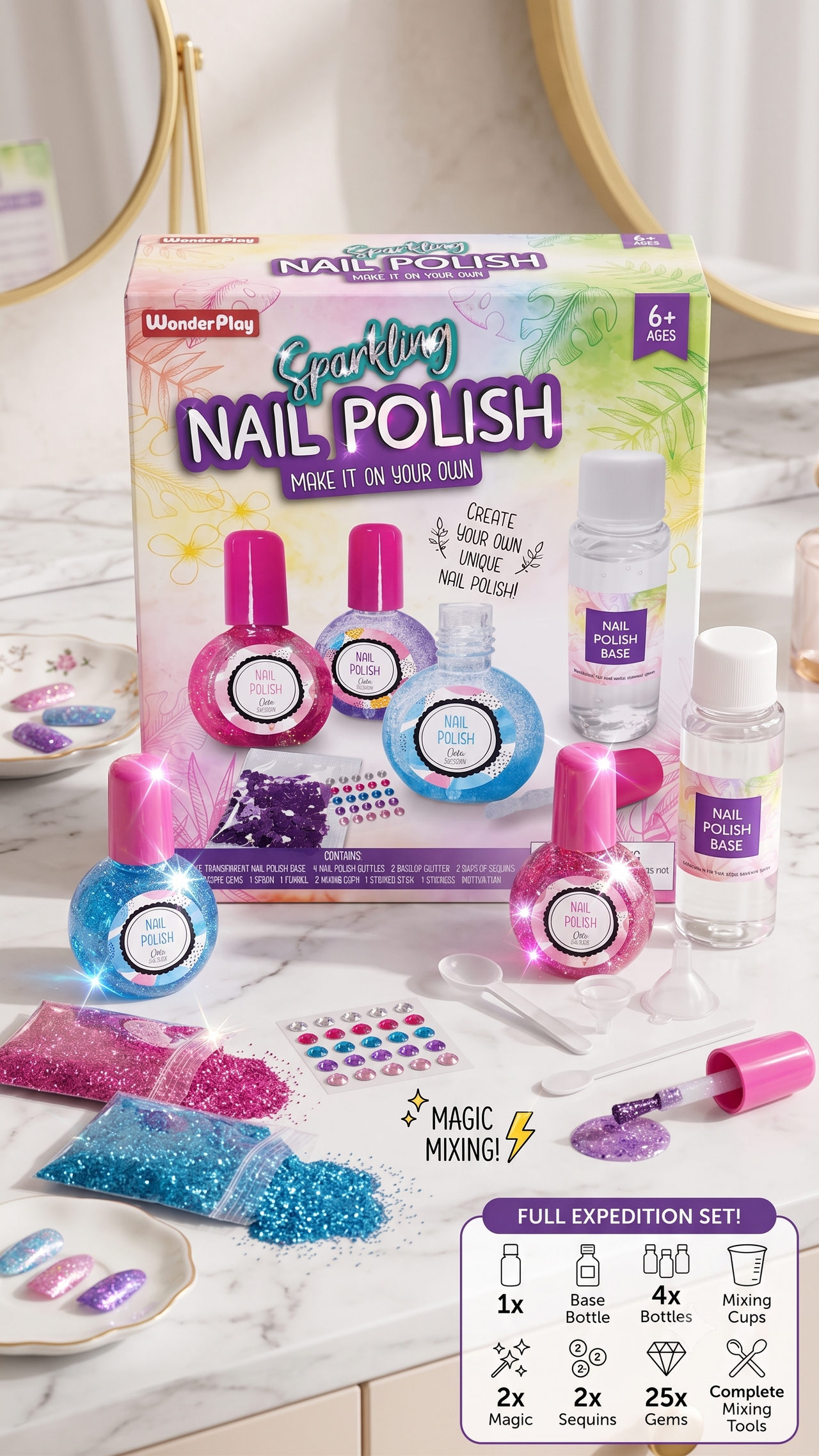 WonderPlay Sparkling Nail Polish – Make It On Your Own Kit