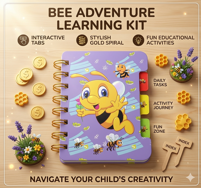 Happy Bee Spiral Notebook