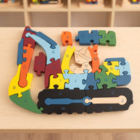 Thumbnail for Wooden Puzzle Alphabet Excavator (26 Piece)
