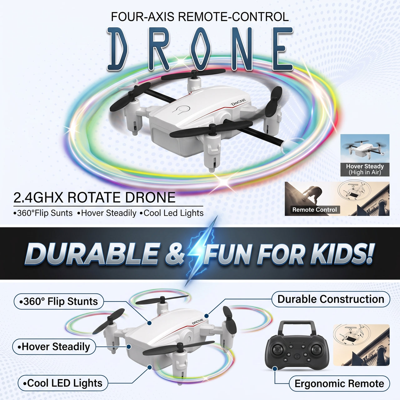 2.4GHz Remote Control Four Axis Rotate Drone