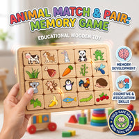 Thumbnail for 20-Piece Wooden Animal And Food Matching Tiles Set