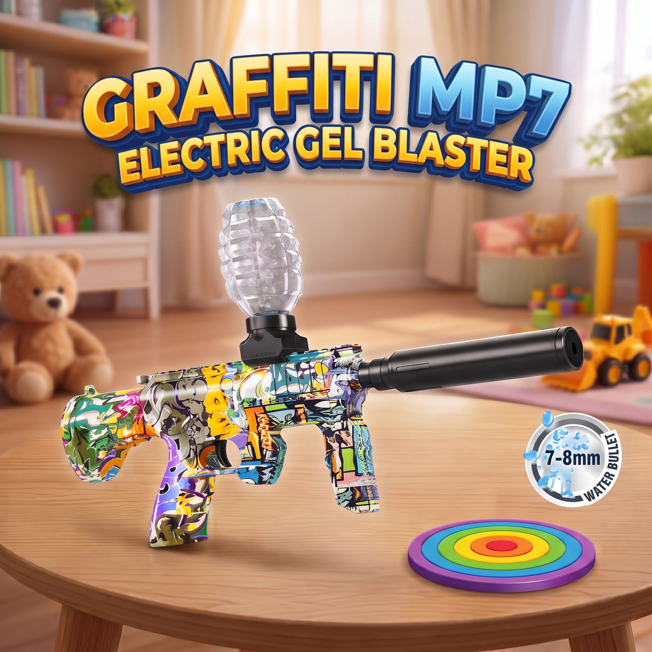 Automatic MP7 Electric Crystal Gel Blaster Gun