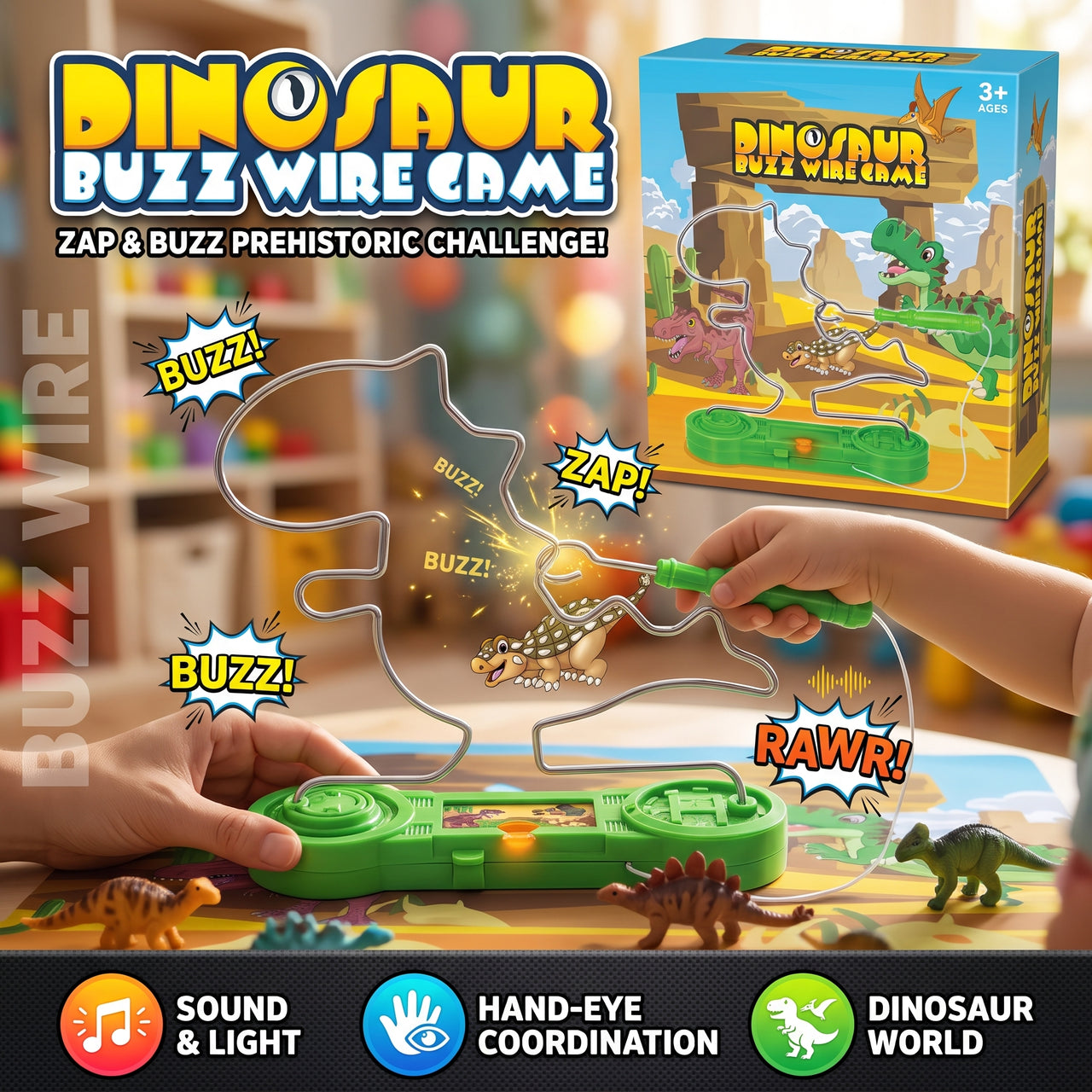 Dinosaur Buzz Shock Maze Game With Sound And Light