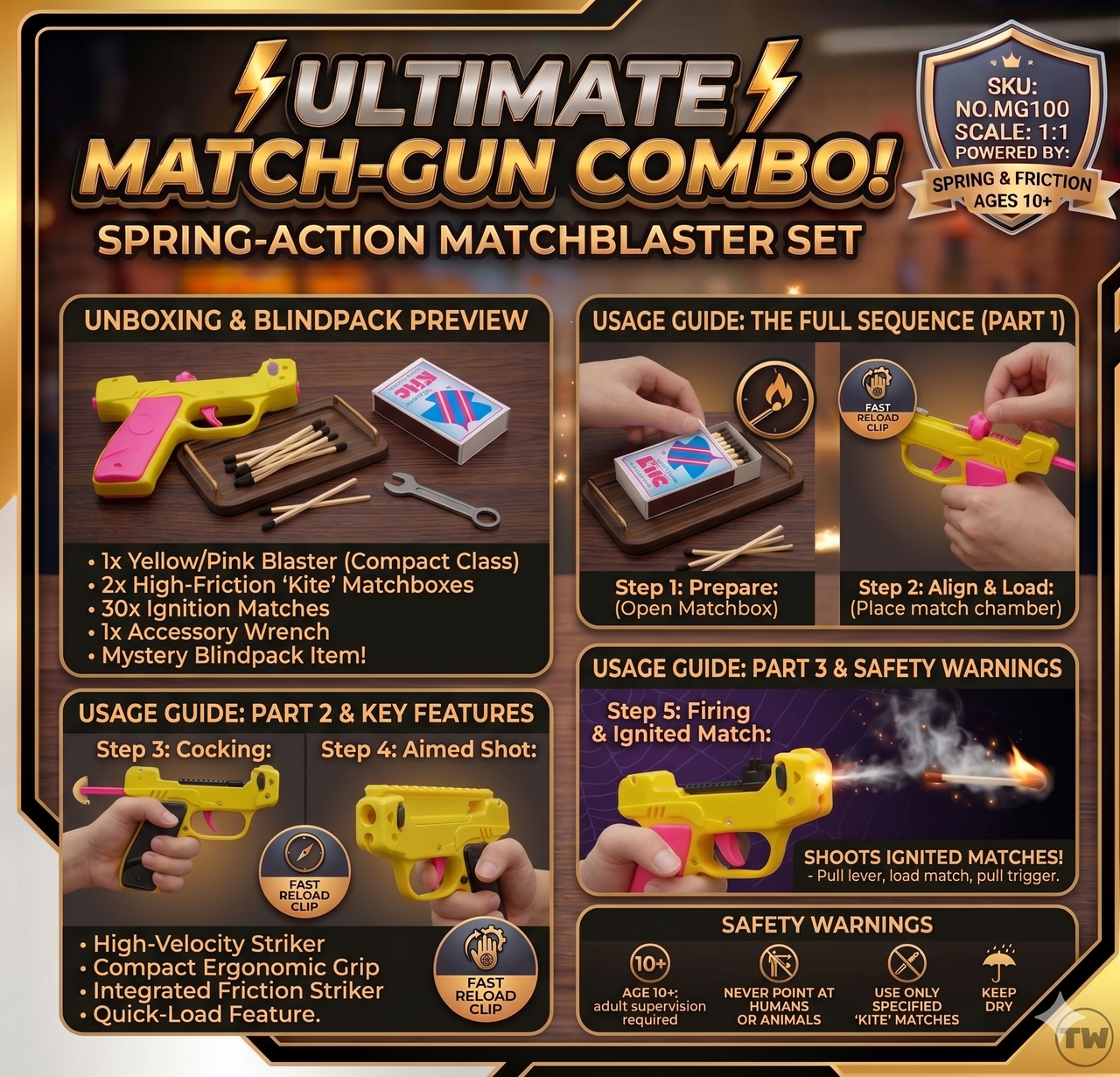 High Quality Pretend Play Matchstick Gun Toy