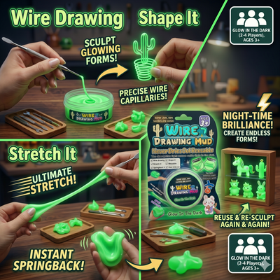 DIY Glow In the Dark Wire Drawing Mud Putty