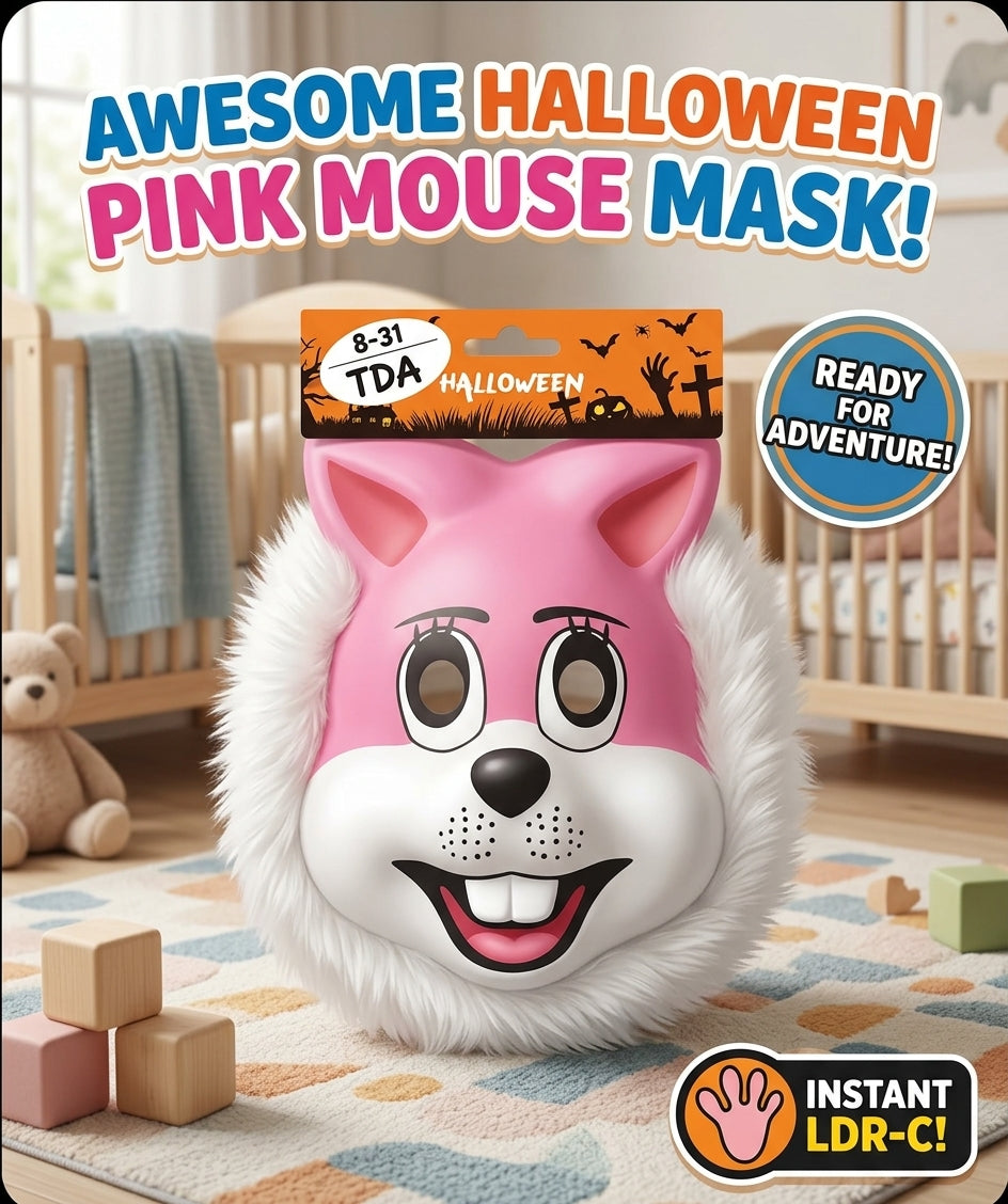 Kids Pink Bunny Halloween Mask