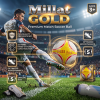 Thumbnail for Millat Gold Football Soccer Size 5 And 32 Panel