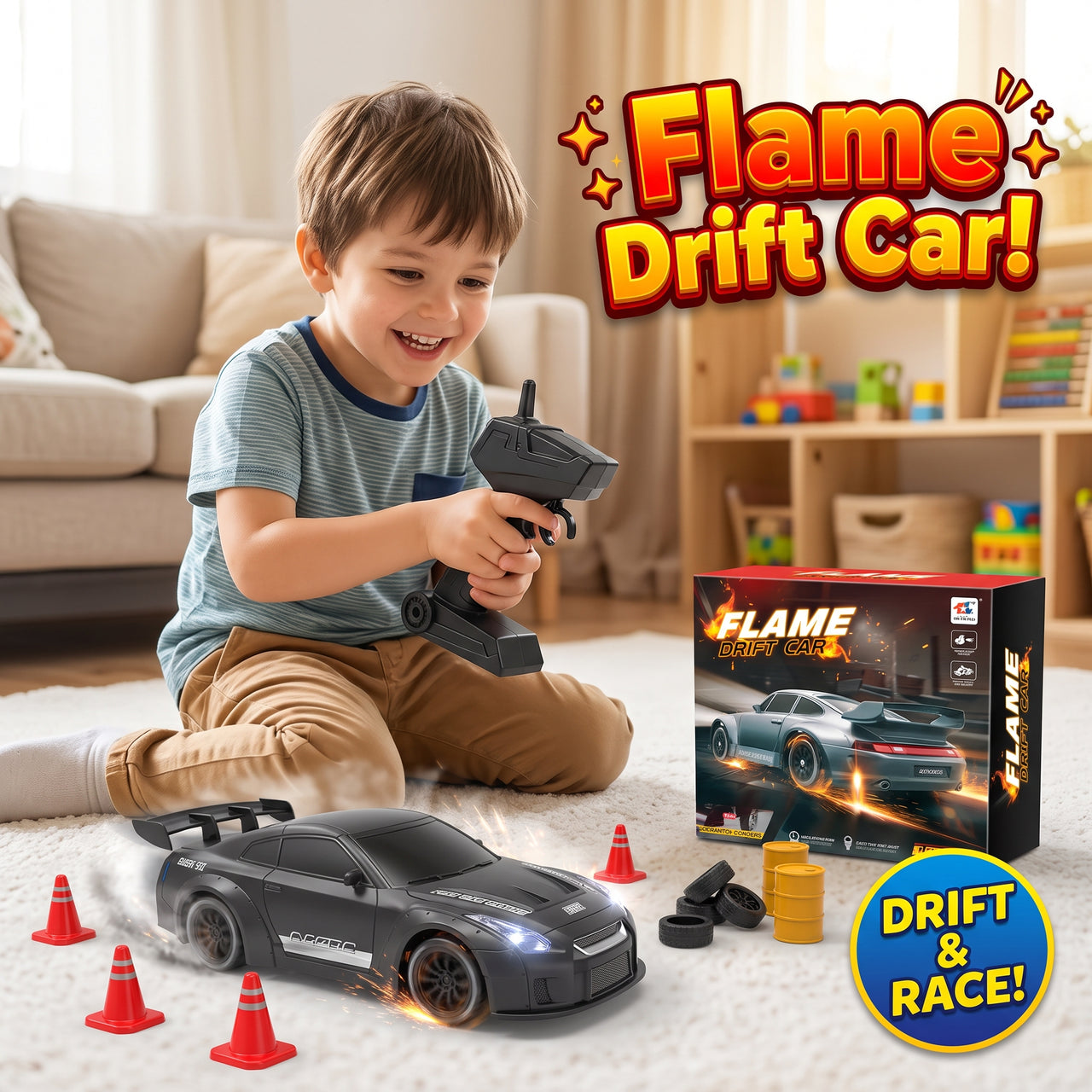 Remote Control Sports Flame Drift Car