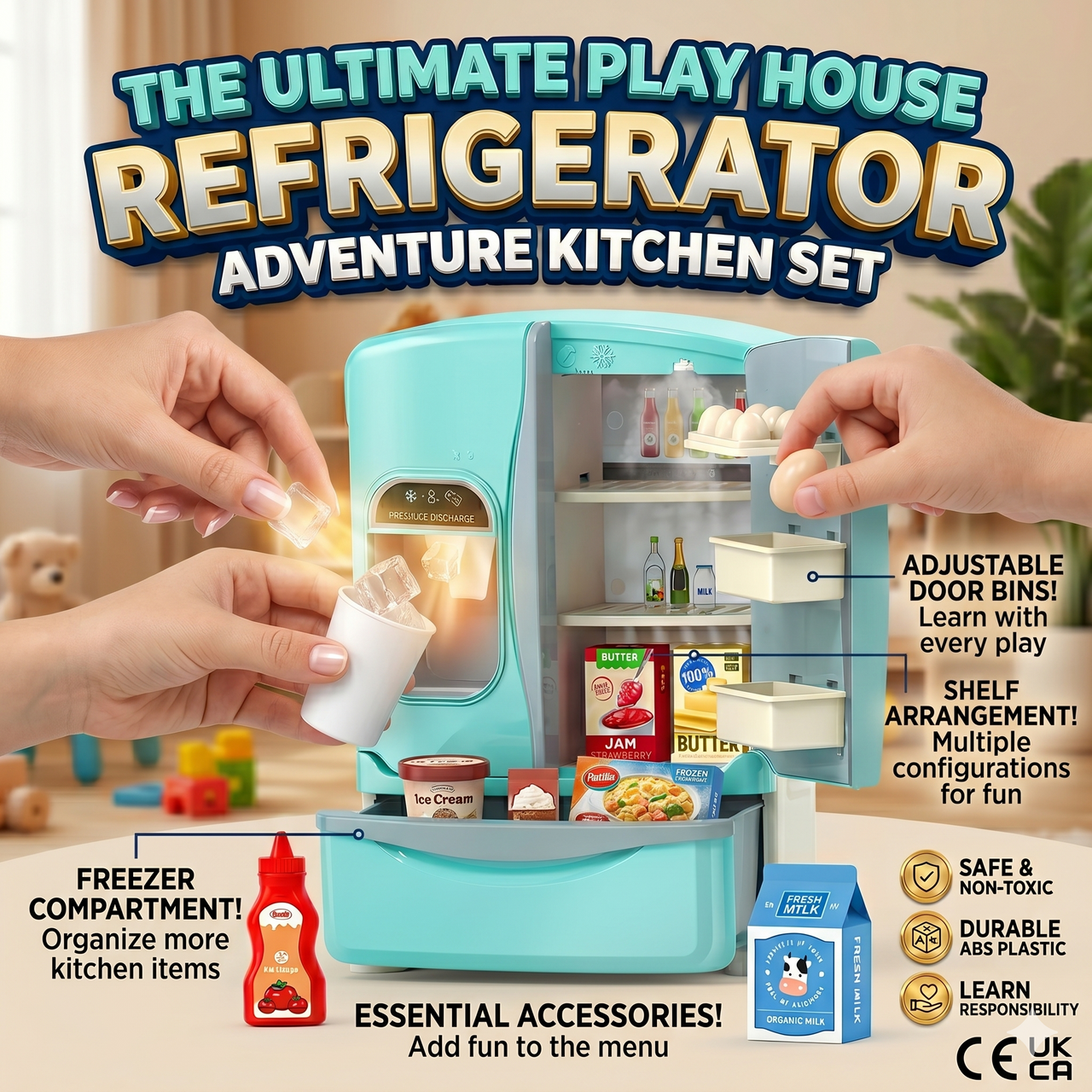 Pretend Play Refrigerator Kitchen Set