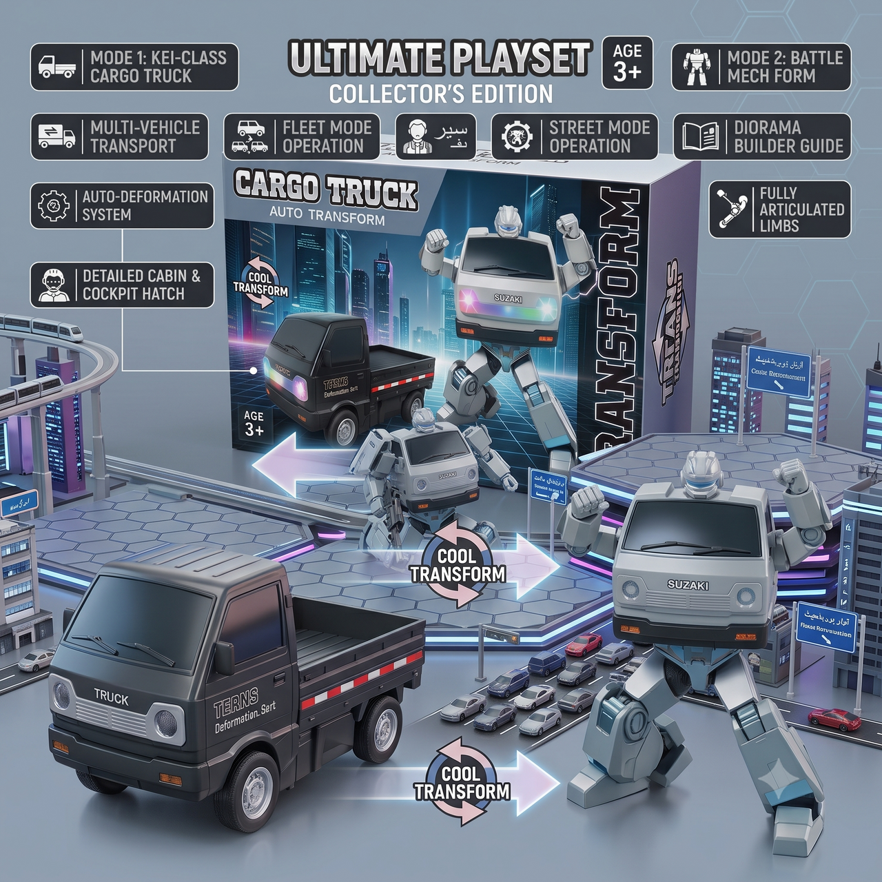 Cargo Truck Auto Transform Robot Toy