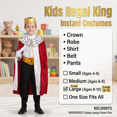 Kids Royal Regal King Costume