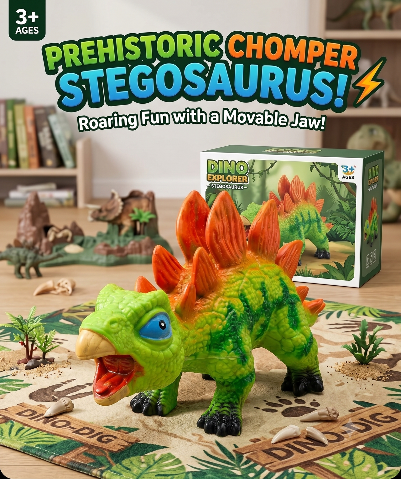 Stuff Dinosaur Ruber Toy Figure 1 Pcs