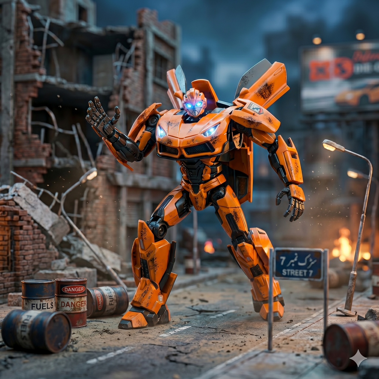 1:43 Scale Deformation Die-Cast Transforming Robot Car Toy – 2-in-1 Dual Modes Mech Warrior