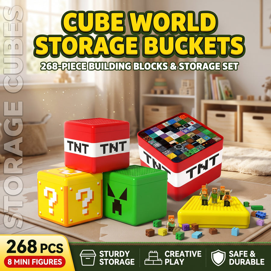 268-Piece magnetic Building Blocks Set with Storage TNT Bucket