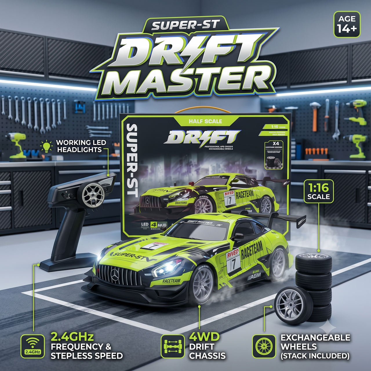 1:16 Scale Remote Control Super Drift And Racing Car (2.4GHz)