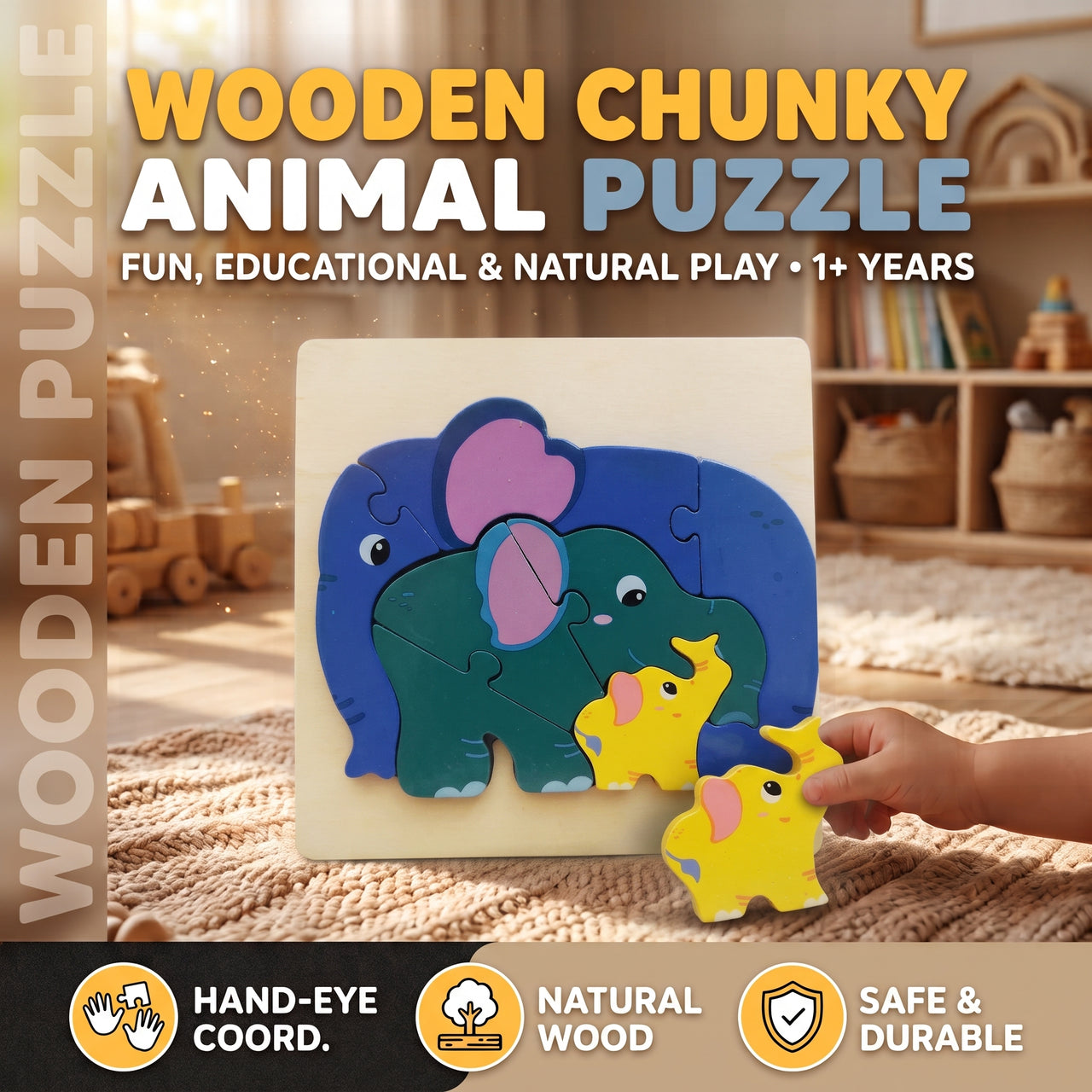 Elephant Family Chunky Board Puzzle