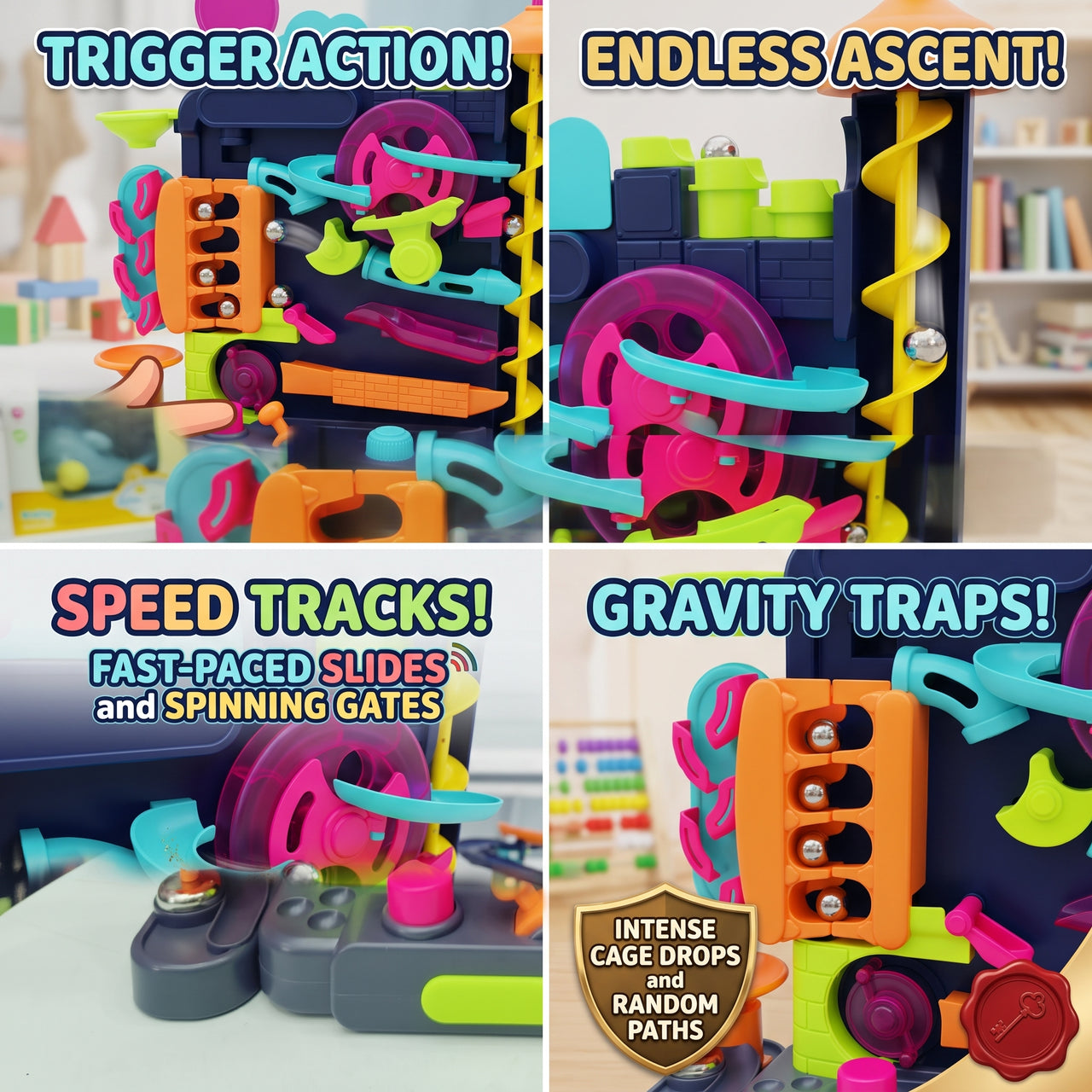Colorful Marble Building Pin Ball Machine