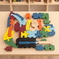 Thumbnail for Wooden Puzzle Alphabet Excavator (26 Piece)