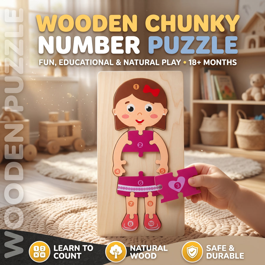 Girl Number 1–10 Chunky Board Puzzle