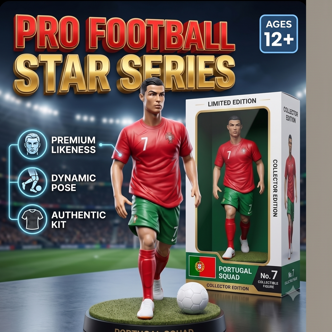Cristiano Ronaldo Football Figure Portugal Edition