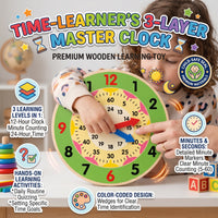 Thumbnail for 12 And 24 Hour Wooden Teaching Clock