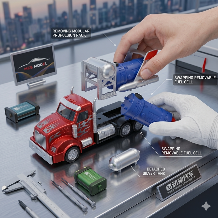 MC5 Model Die-Cast Space Rocket Carrier Truck Light and Sound with Smoke Effect