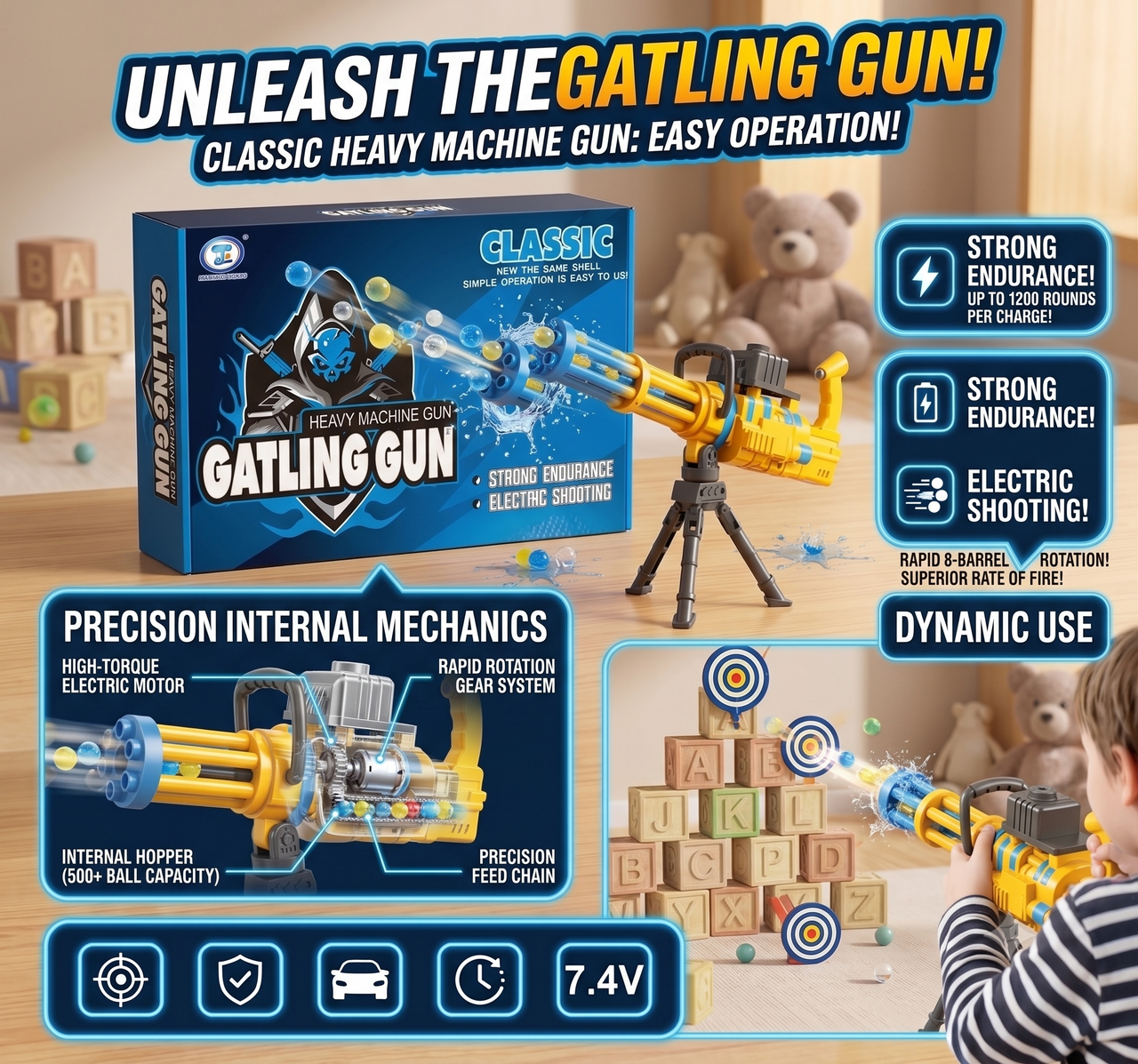 Gell Blaster Classic Heavy Machine Gun Gatling Toy